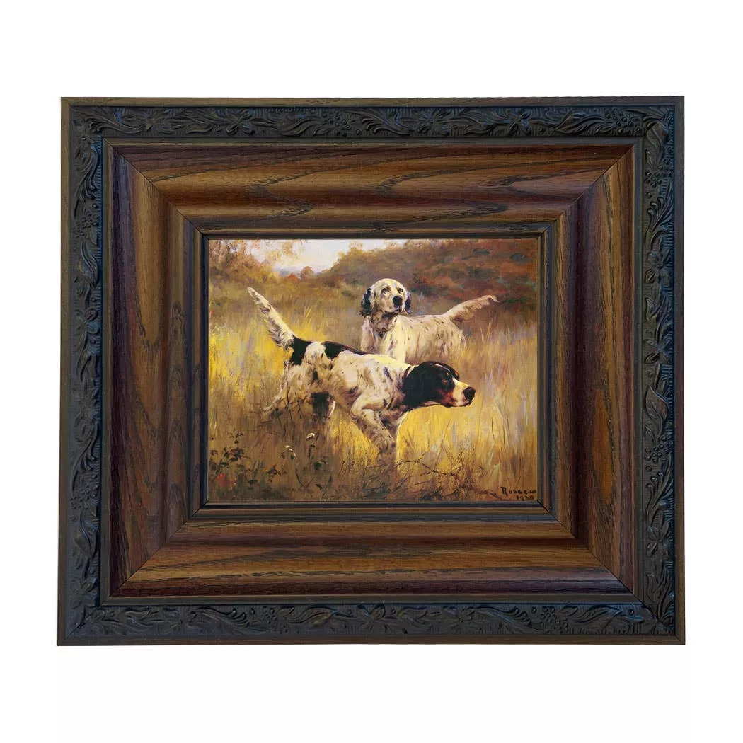 English Setters Vintage Framed Print