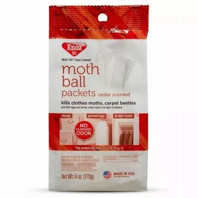 Enoz Moth-Tek Cedar Scented Moth Ball Packets – 6 oz.