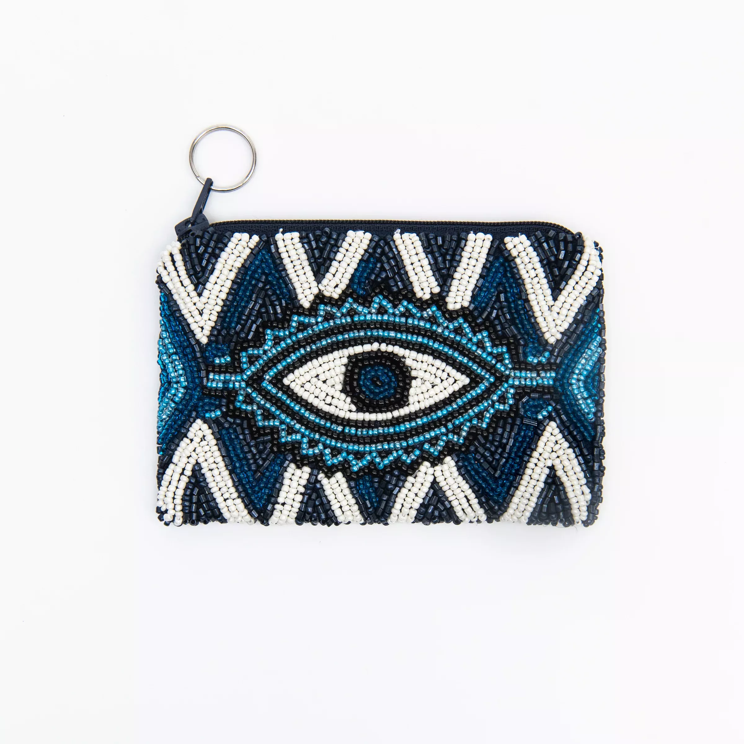 Evil Eye Beaded Coin Purse