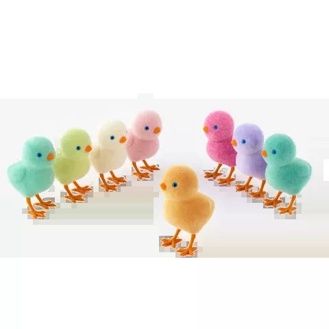 Flocked Chick – 6.5" – Assorted Colors – Each Sold Separately
