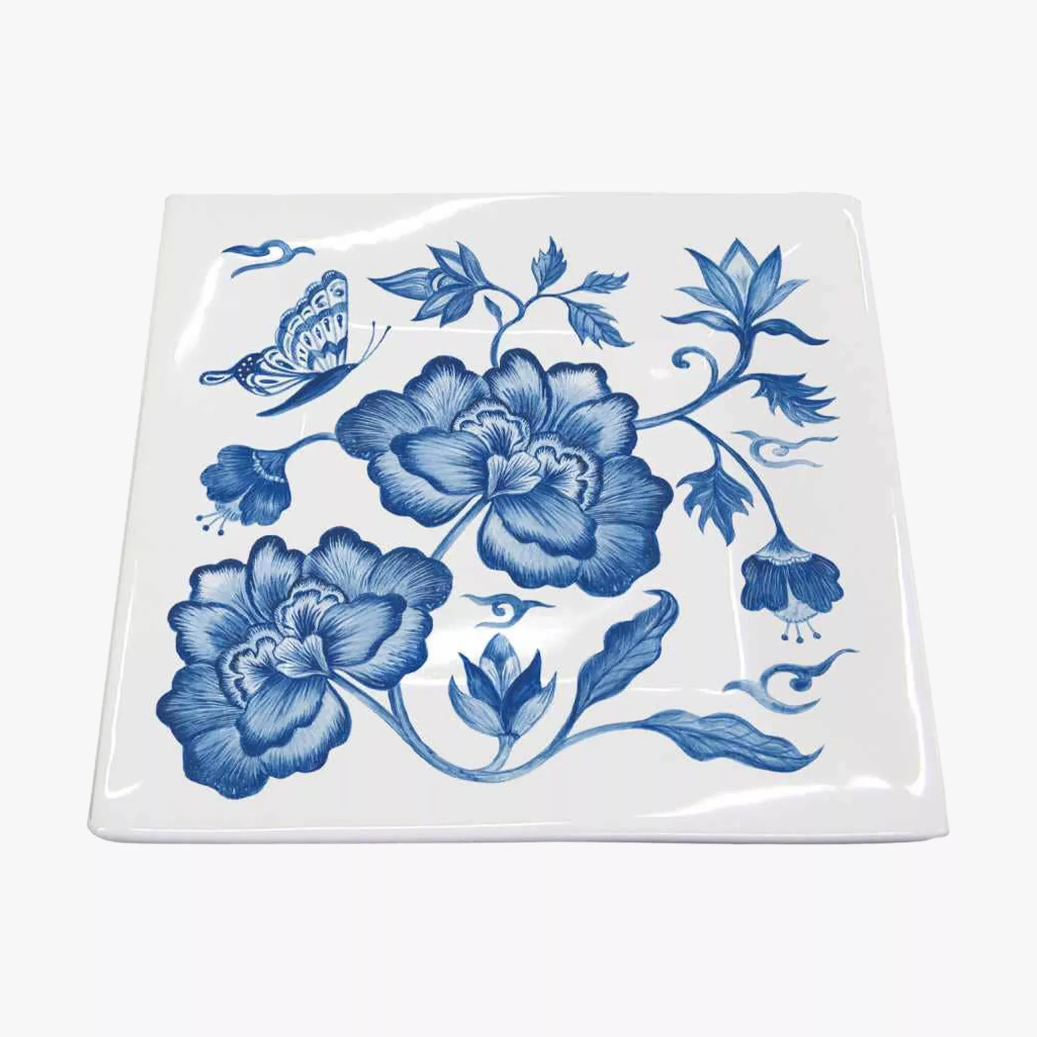 Floral Blues Tray
