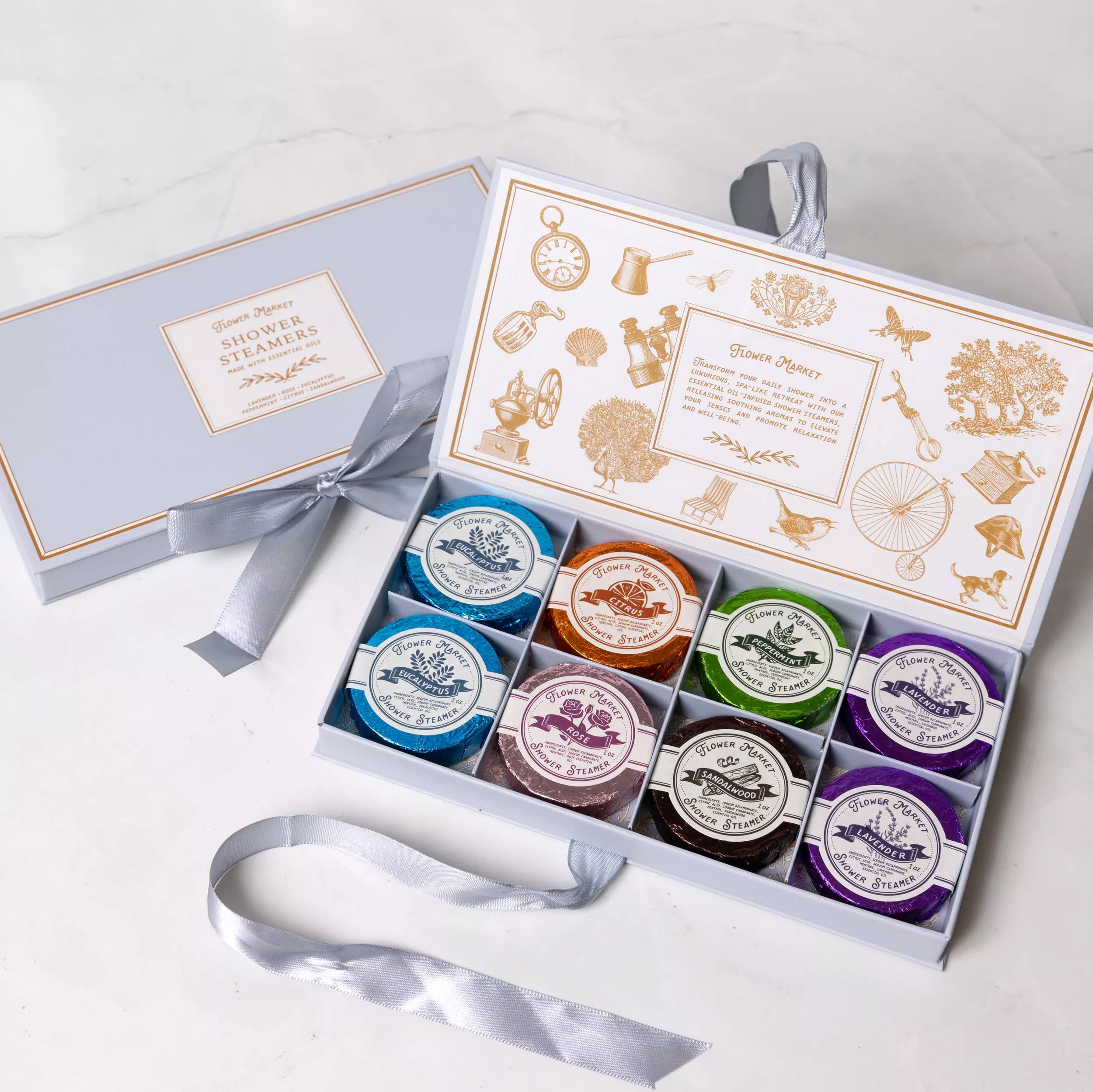 Flower Market Shower Steamers, Boxed Set of 8