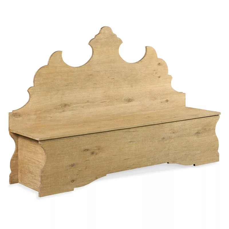 Folk Storage Bench in Limewash Finish