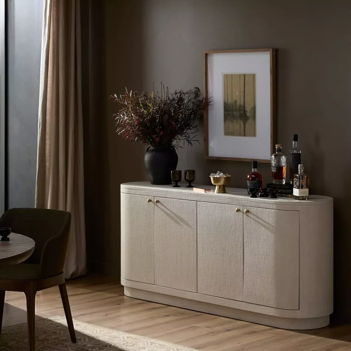 Four Hands Amelia Sideboard in Ivory Painted Linen