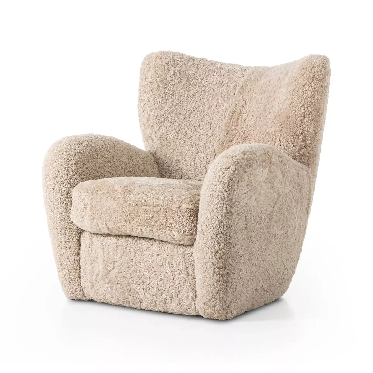 Four Hands Amelie Chair in Beige Shearling