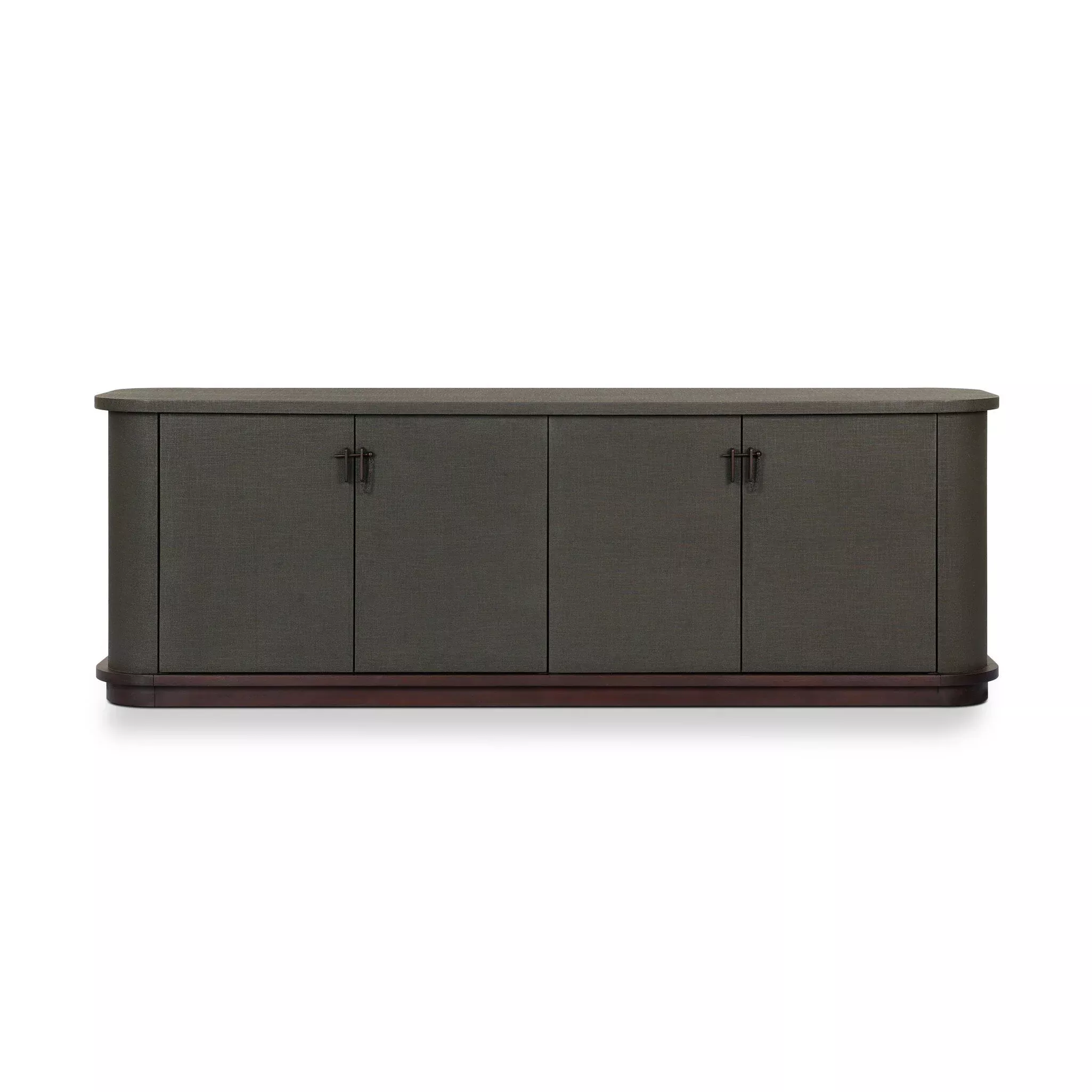 Four Hands Berlin Media Console in Dark Green Lacquered Linen