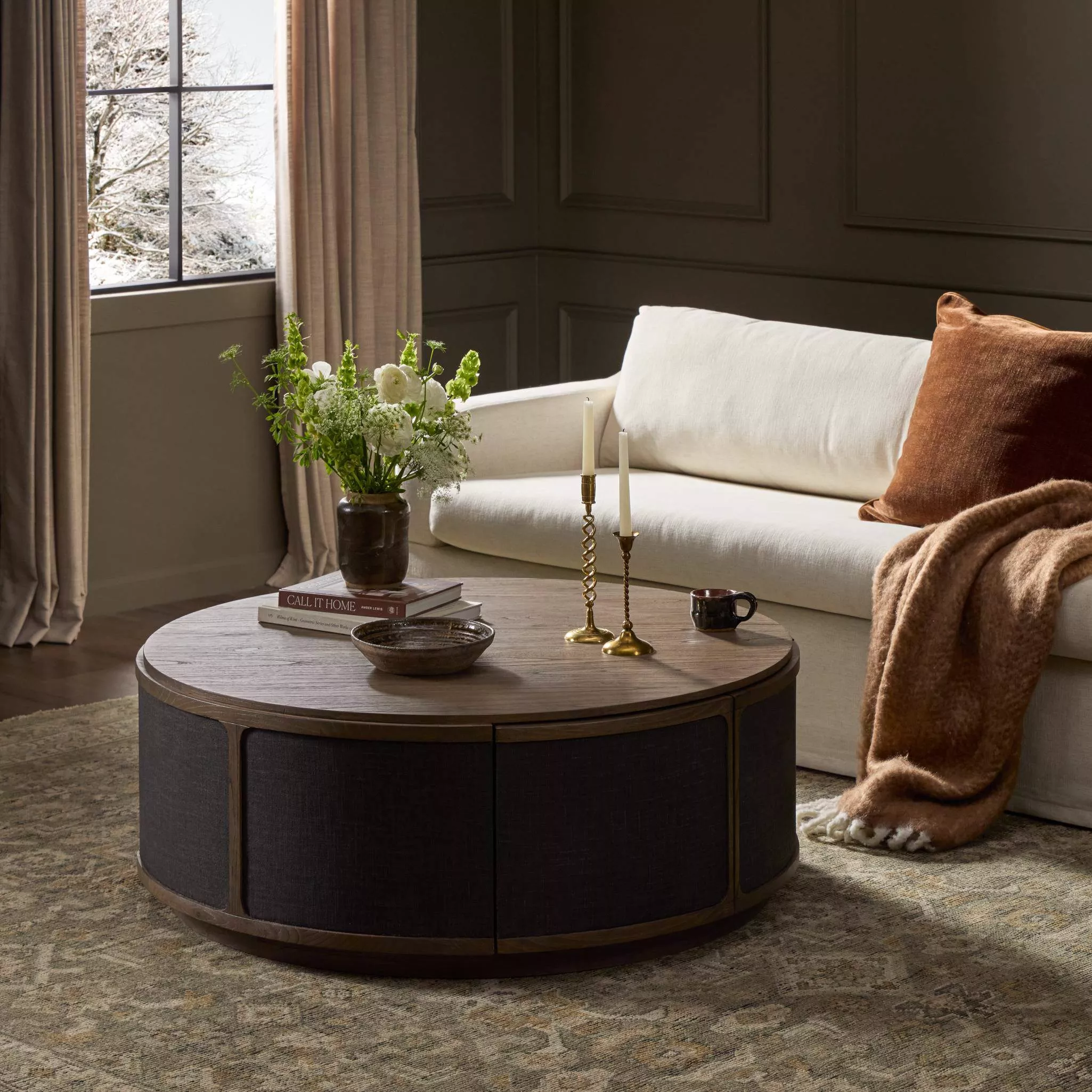 Four Hands Bertie Coffee Table Stained Saddle Brown Sungkai Veneer