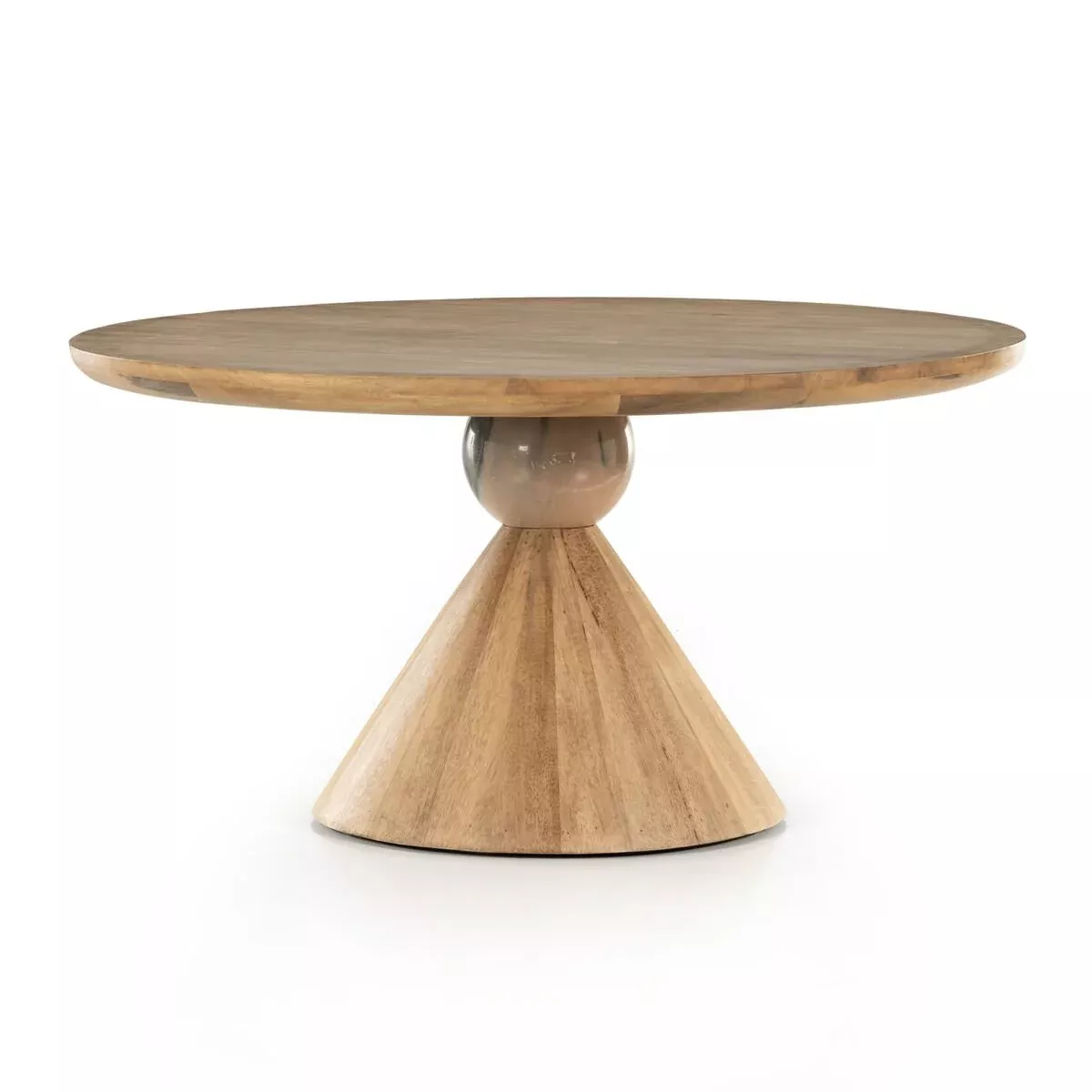 Four Hands Bibianna Round 60" Dining Table in Blush Marble