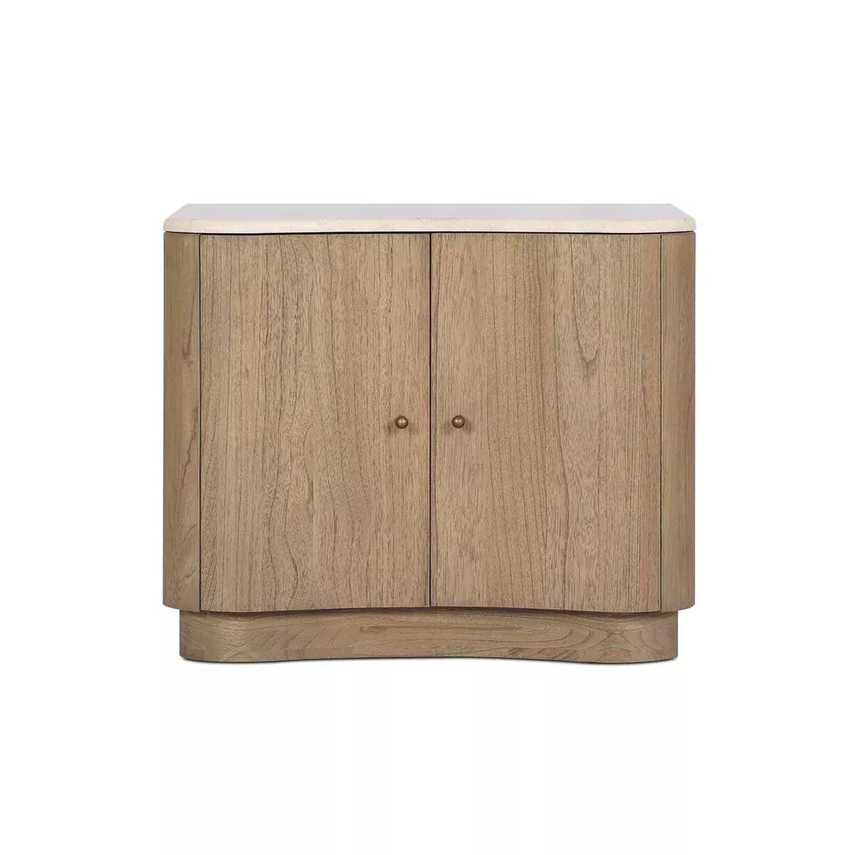 Four Hands Boa Nightstand in Cream Marble