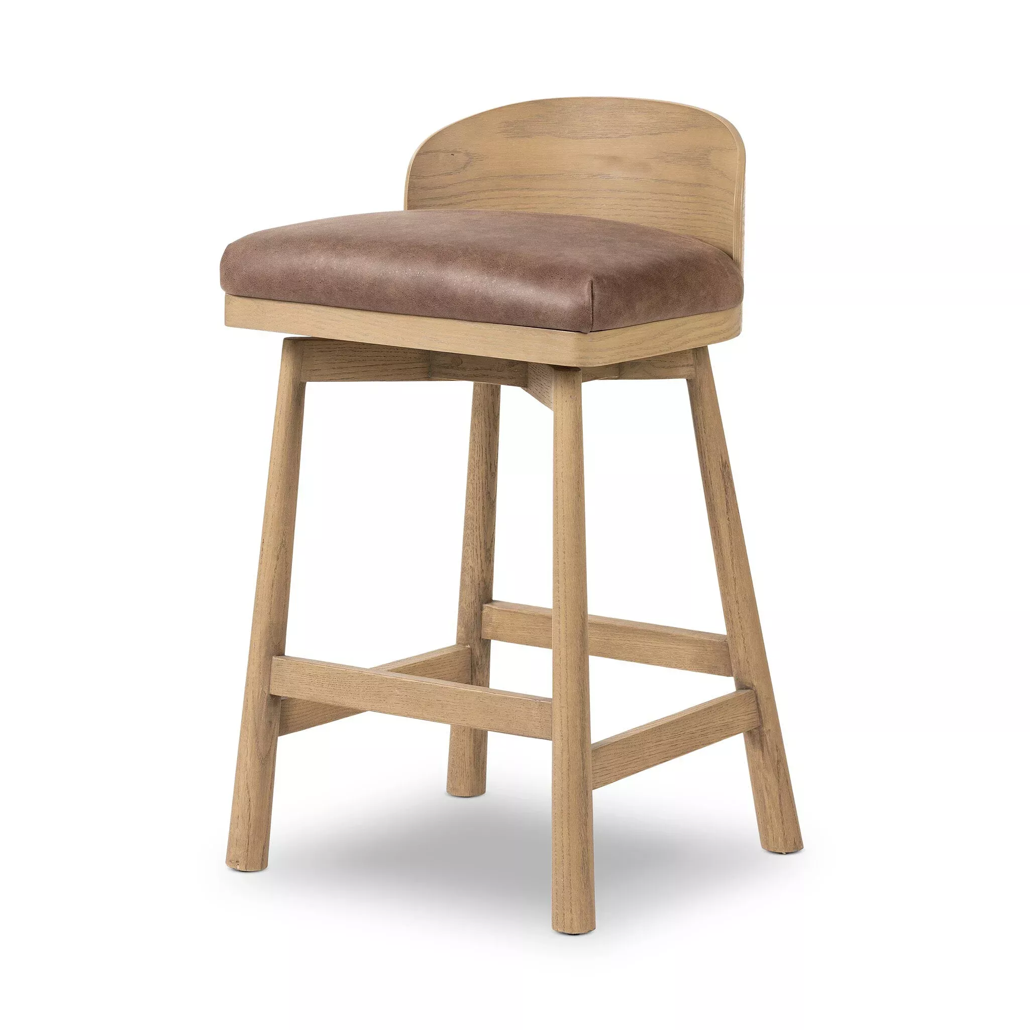 Four Hands Cloris Swivel Counter Stool in Palermo Cigar