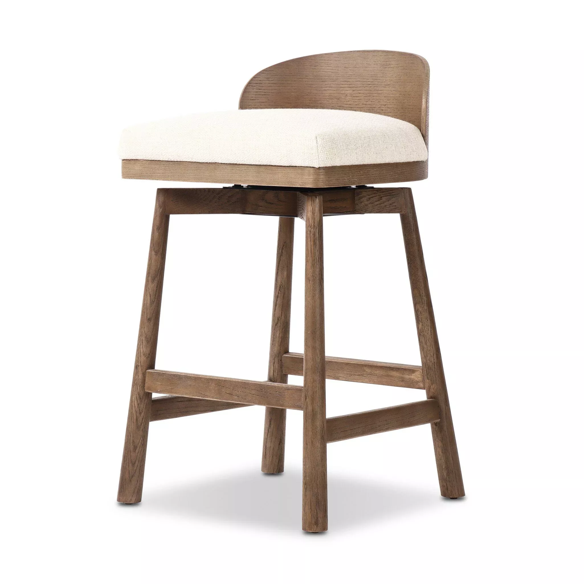 Four Hands Cloris Swivel Counter Stool in Thames Cream