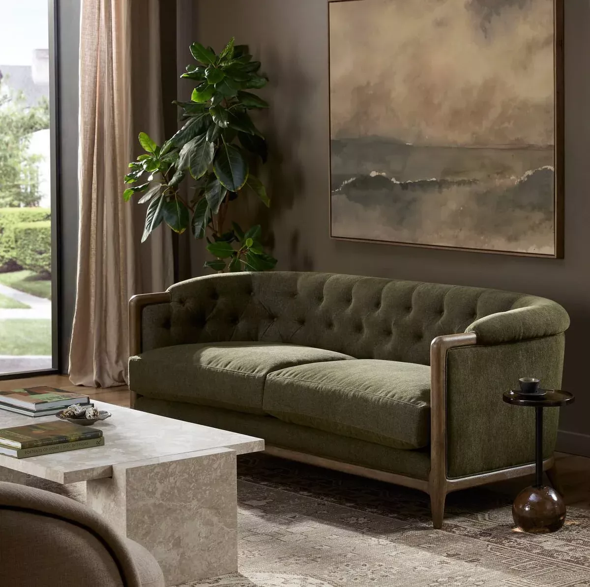 Four Hands Ellsworth Sofa in Sutton Olive