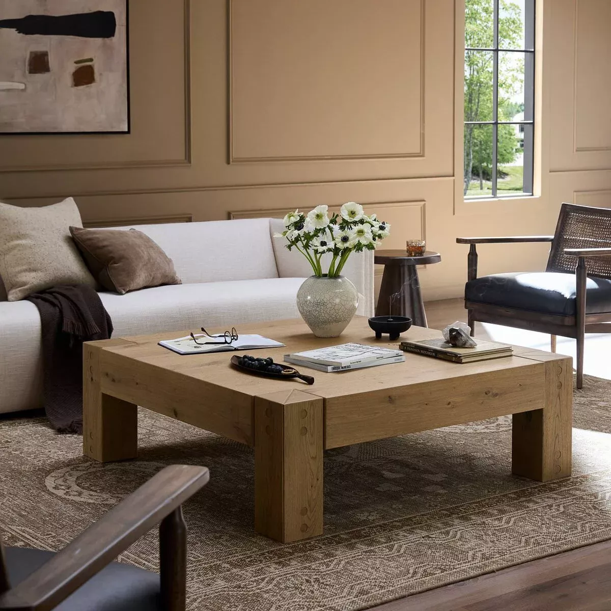 Four Hands Emmer Coffee Table in Aged Smoked Oak
