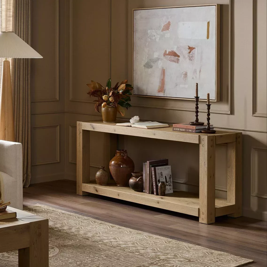 Four Hands Emmer Console Table in Aged Smoked Oak