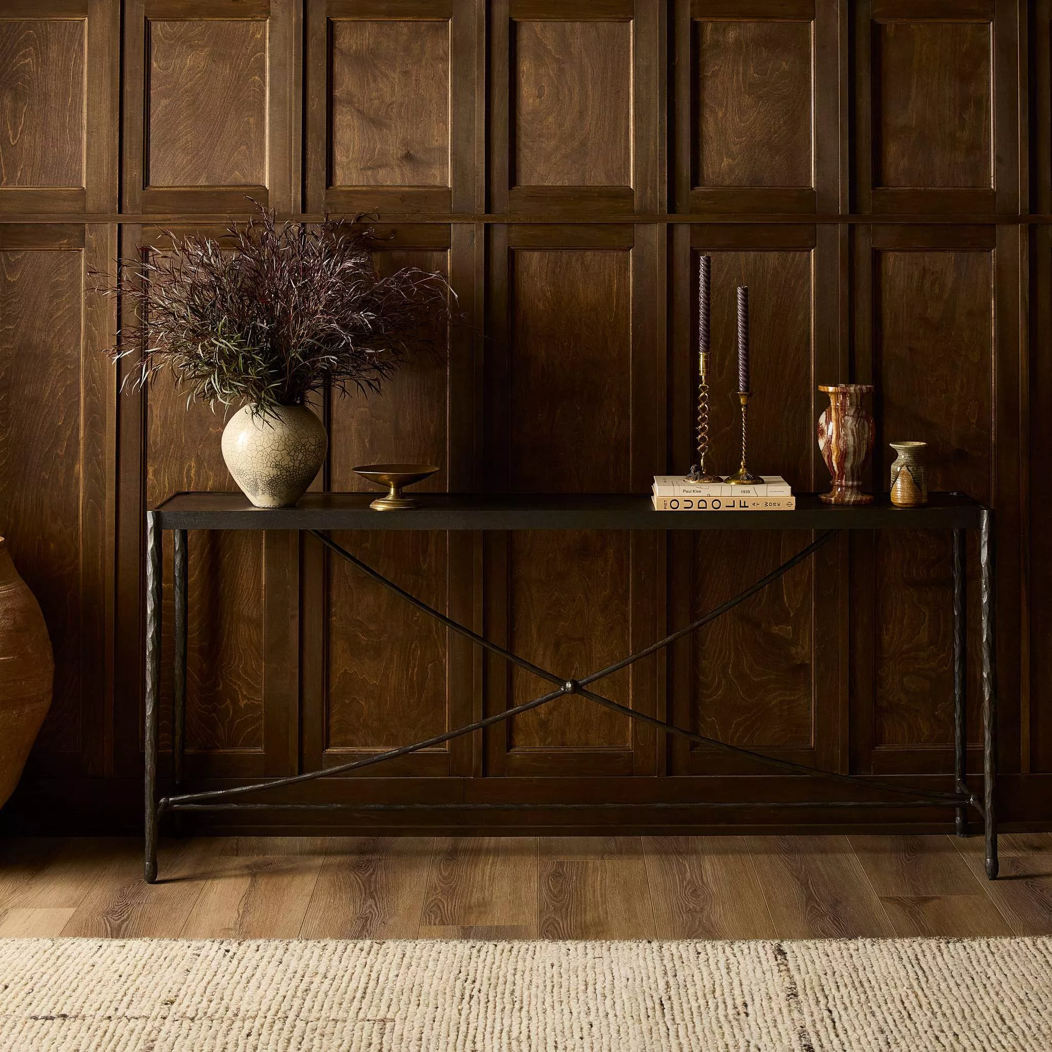 Four Hands Jade Console Table Textured Bronze