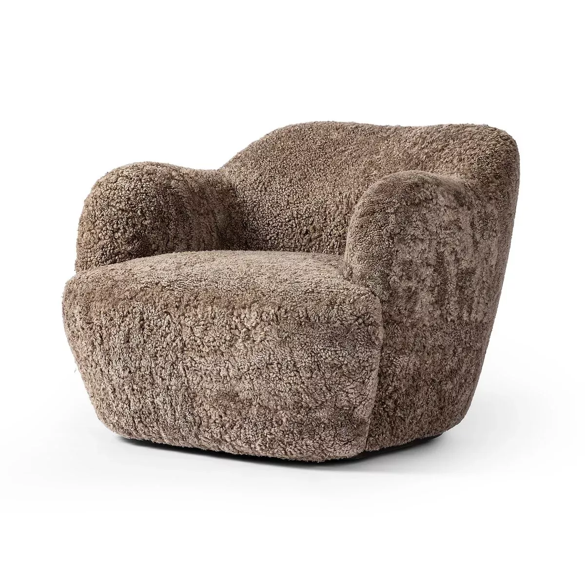 Four Hands Julius Swivel Chair in Taupe Shearling