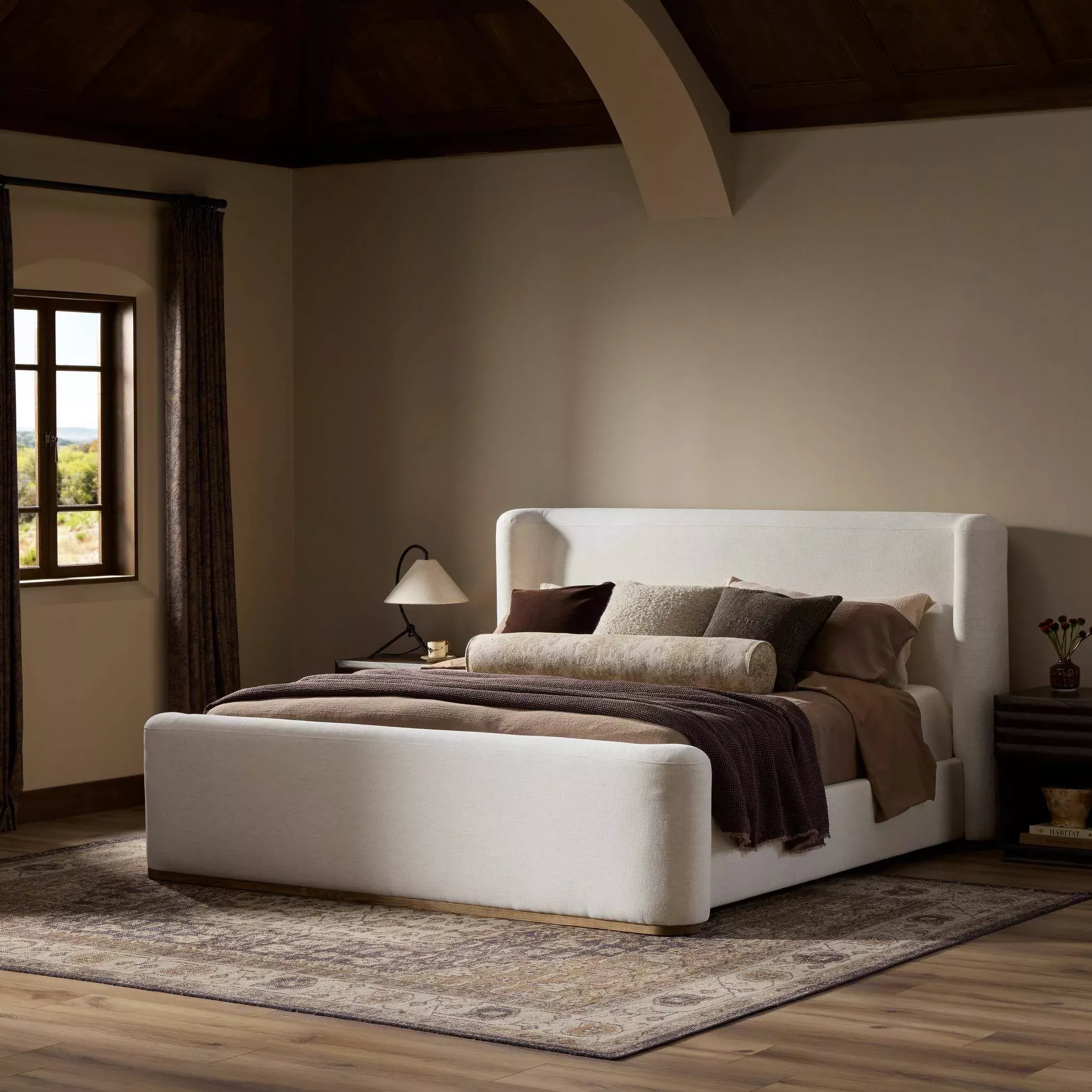 Four Hands King Fane Bed in Crypton Nomad Snow