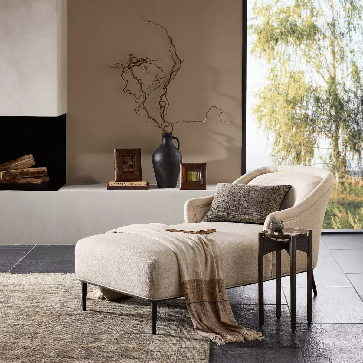 Four Hands Noel Chaise in Thames Cream