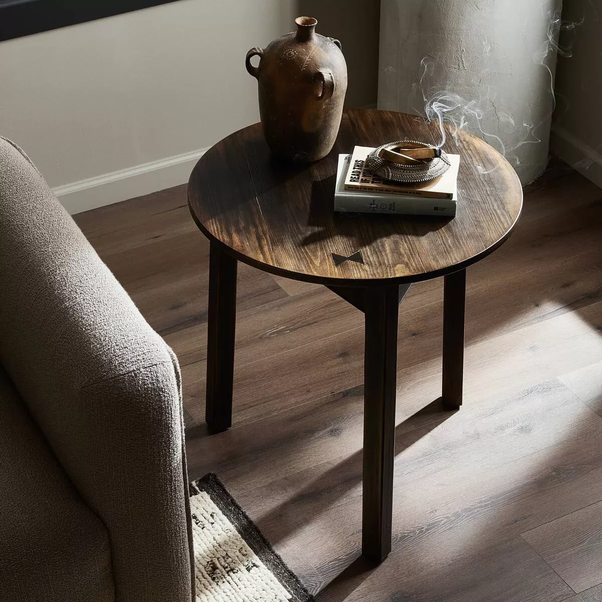 Four Hands The Pimms Table in Aged Brown Finish