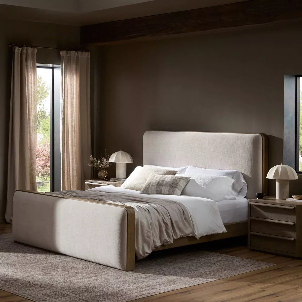Four Hands Queen Pierce Bed in Holland Sand