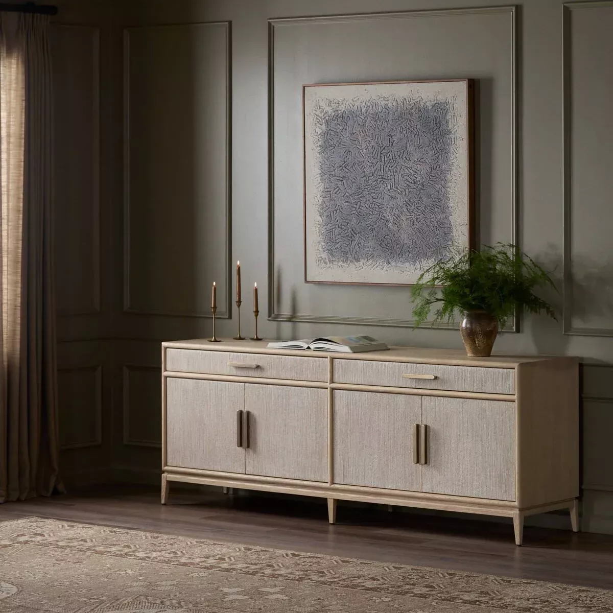 Four Hands Rosenell Sideboard in Natural Paper Cord