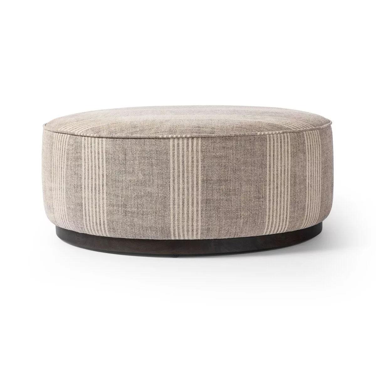 Four Hands Sinclair Large Round Ottoman in Manchester Flint