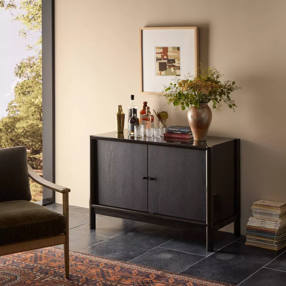 Four Hands Vinco Sideboard in Black Onyx Lacquer