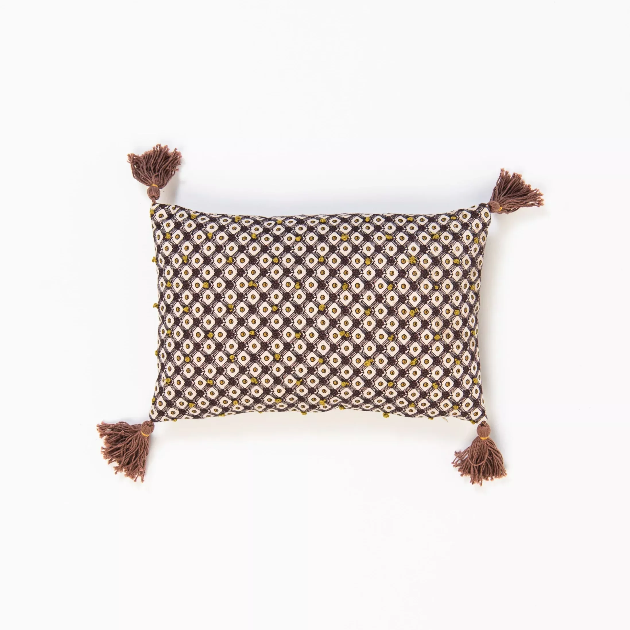 French Knot Tassels Petite Lumbar Pillow