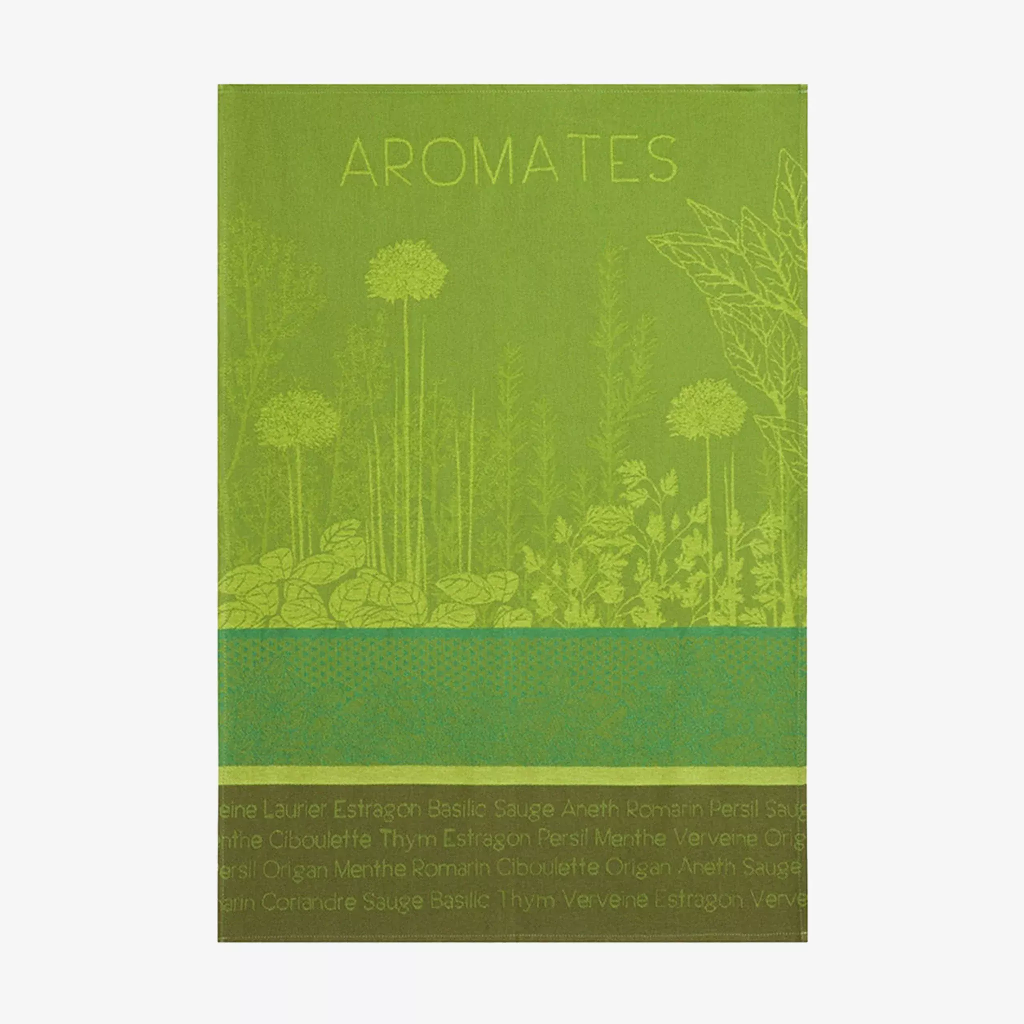 Garden Herbs French Jacquard Tea Towel