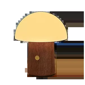 Gingko Super Mini Alice Mushroom Lamp –Walnut Finish – 2.5" x 3"