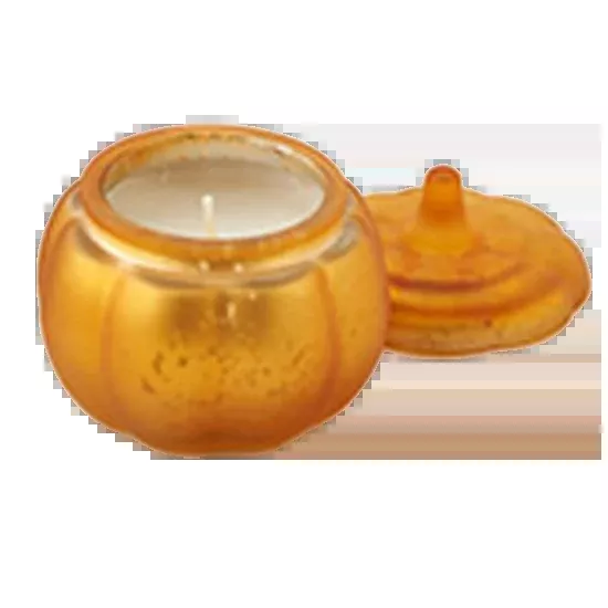Glass Pumpkin Wax Filled Candle – Cinnamon Scent – 3.75" – Assorted Colors
