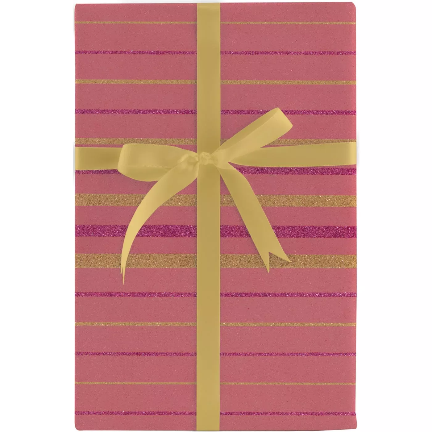 Gradient Stripes Magenta & Gold Gift Wrap Roll - 30" x 5' Roll –Local Delivery Only