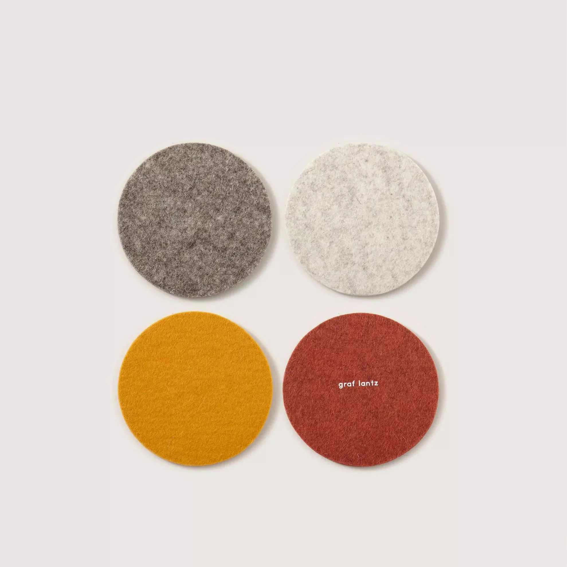 Graf Lantz Merino Wool Round Coaster Multi 4 Pack in Desert Sun