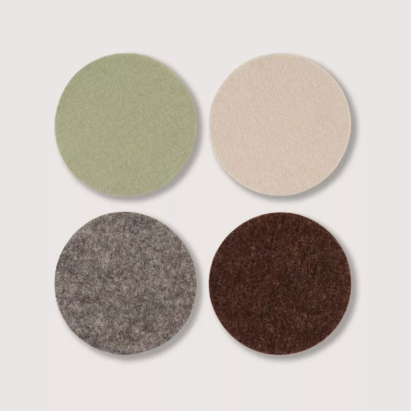 Graf Lantz Merino Wool Round Coaster Multi 4 Pack in Hearth