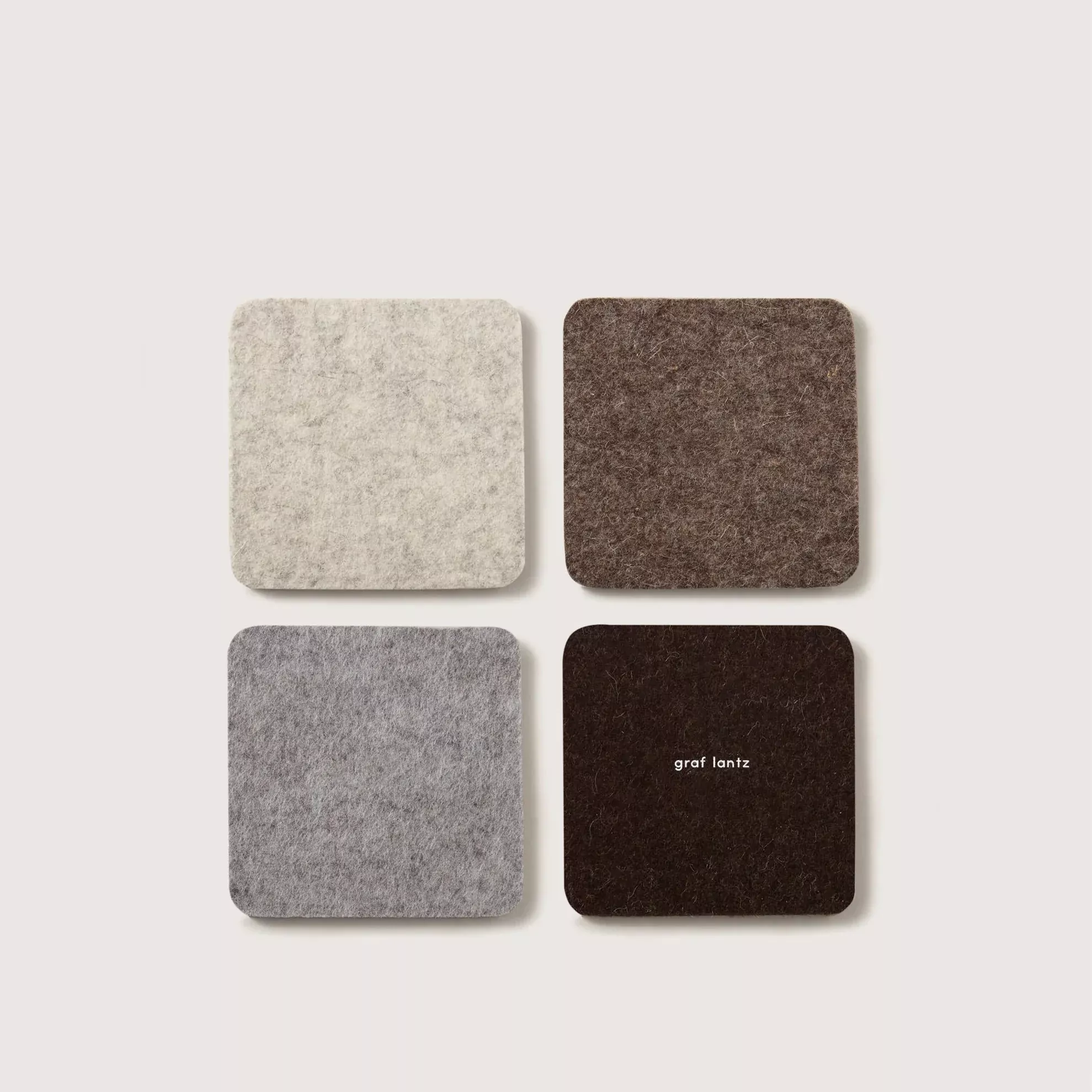 Graf Lantz Merino Wool Square Coaster Multi 4 Pack in Earth