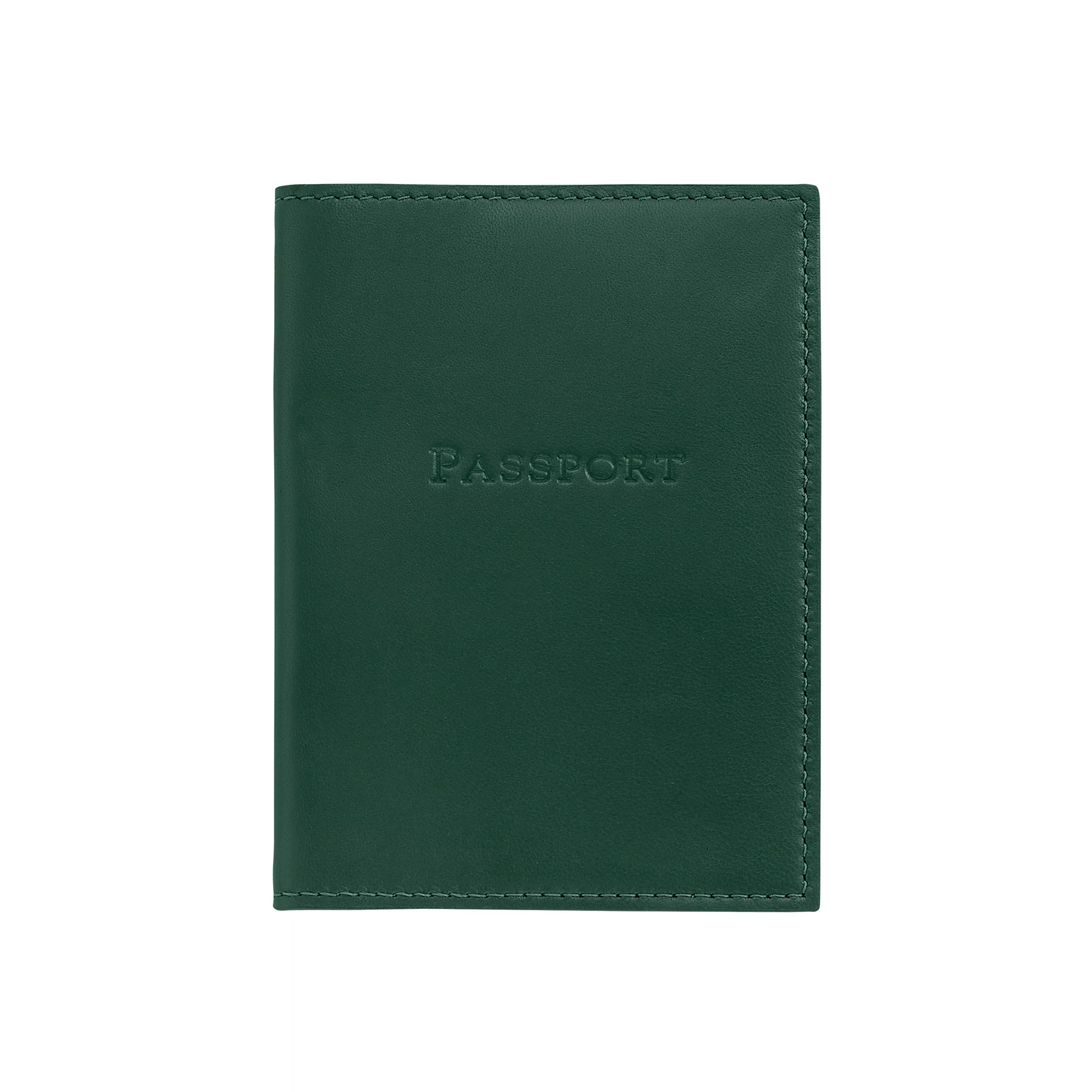 Graphic Image Leather Passport Holder in Green