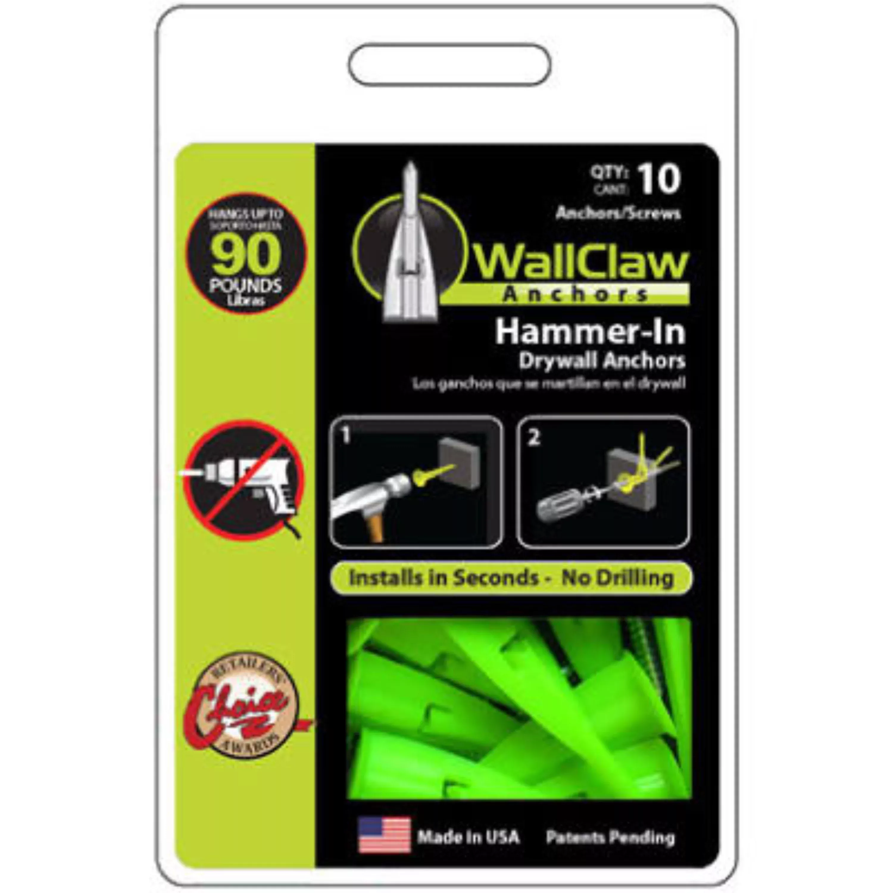 Hammer In Drywall Anchors – 10 Pack