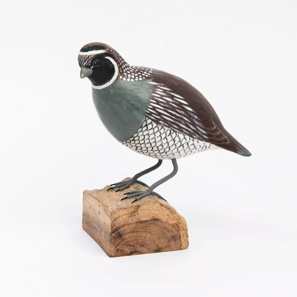 Hand Carved Wood Quail
