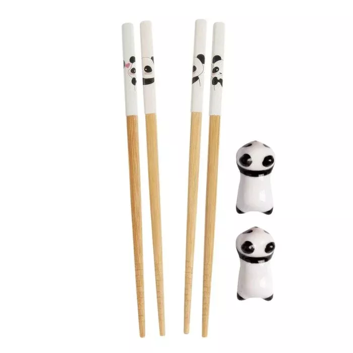 Helen’s Asian Kitchen Chopstick And Rest Panda – Set Of 2