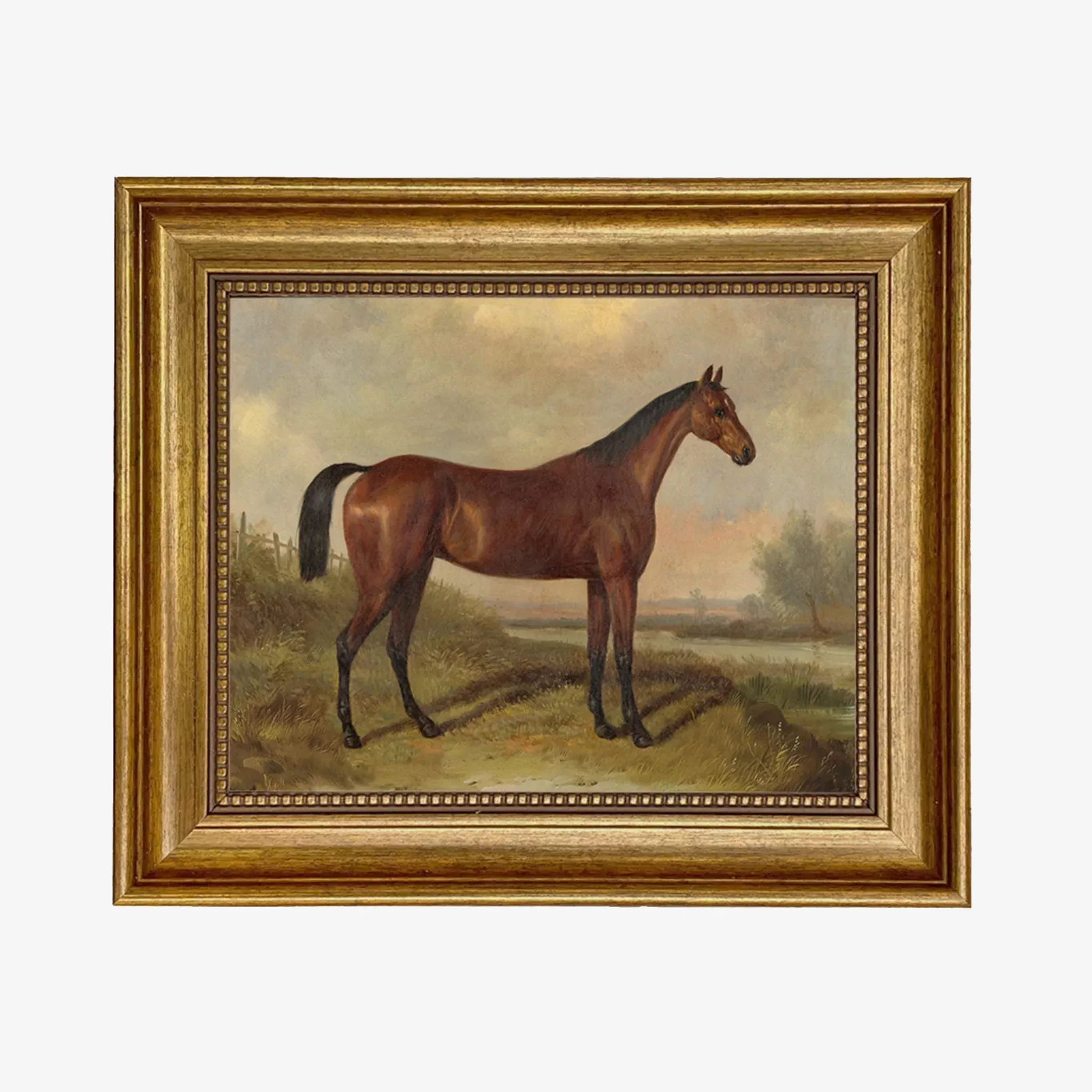 Horse Hunter Vintage Framed Print
