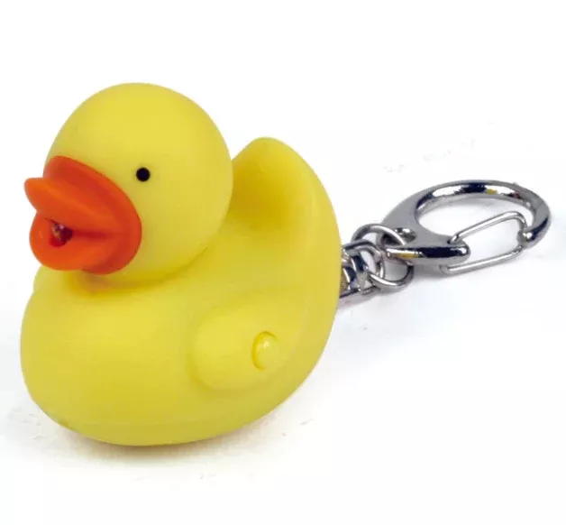 Kikkerland MiniLED Keychain with Quacking Sound – Rubber Duck