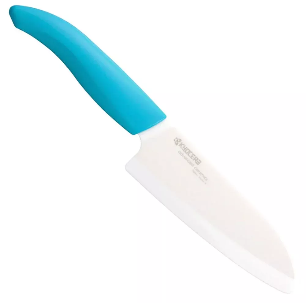 Kyocera Ceramic Santoku Knife – 5.5" – Blue/White