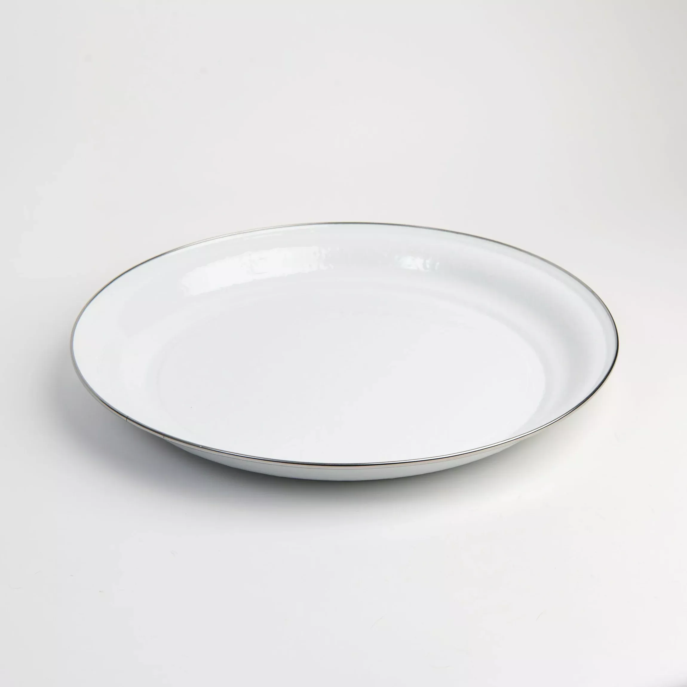 Large White Enamelware Tray
