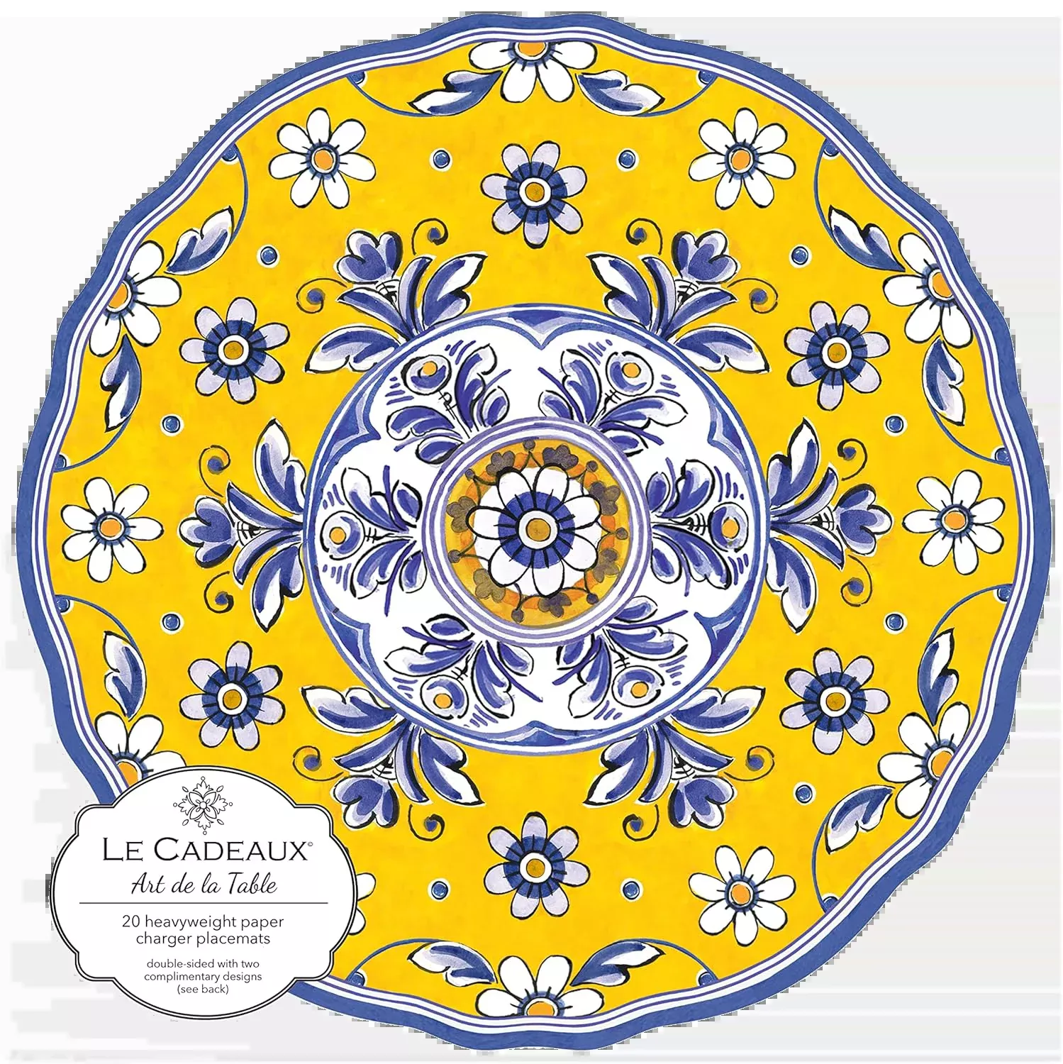 Le Cadeaux 15.5" Round Paper Placemats – Benidorm – Pack of 20