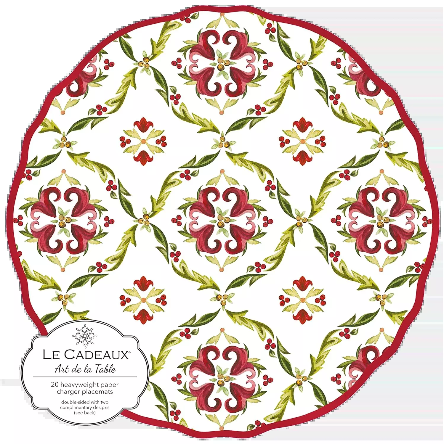 Le Cadeaux 15.5" Round Paper Placemats – Vischio – Pack of 20