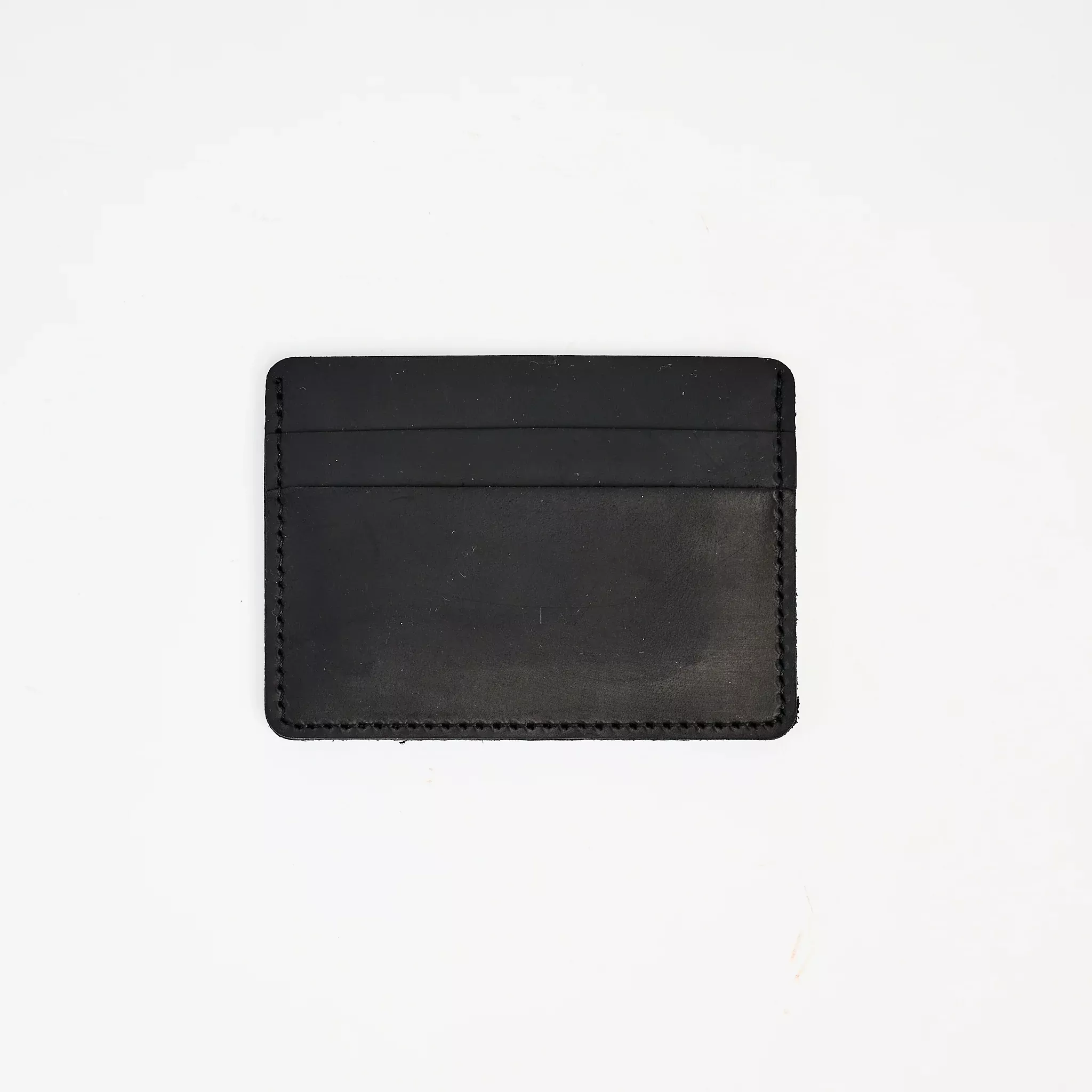 Leather Card Holder Wallet in Black