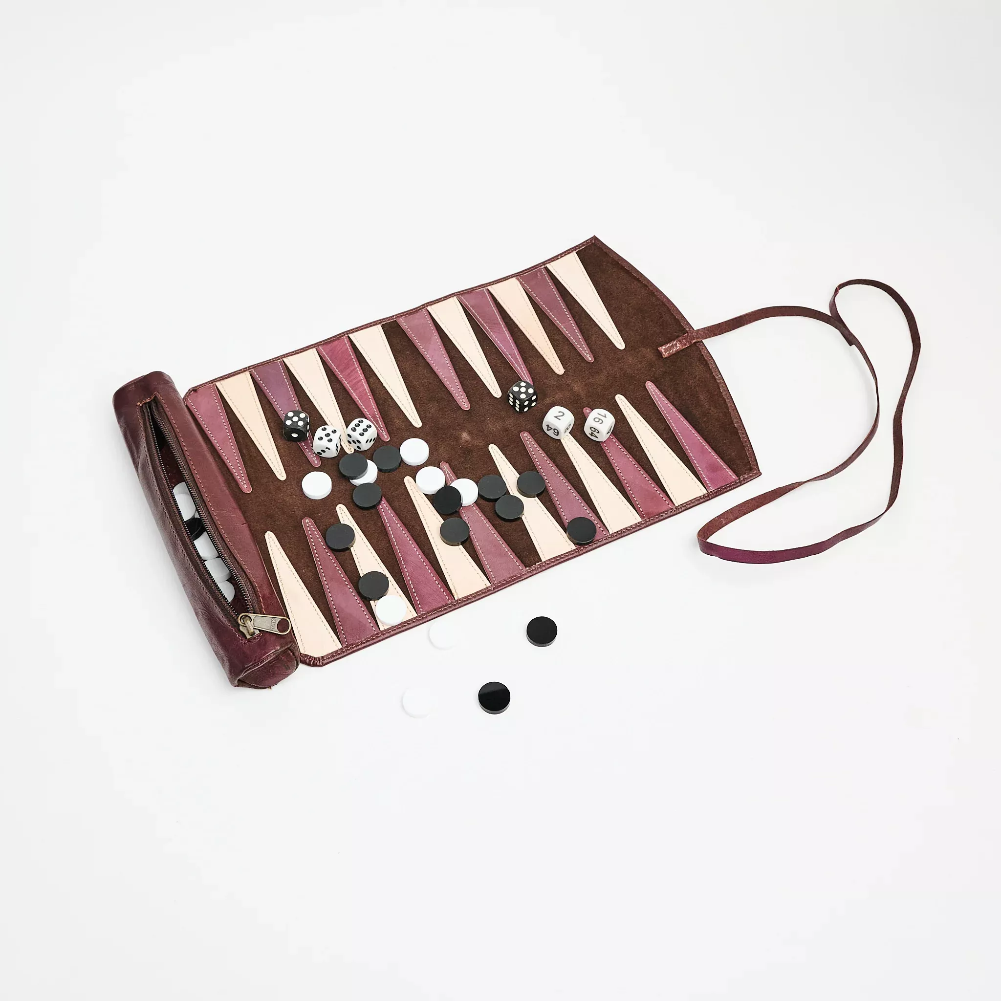 Leather Travel Backgammon Set
