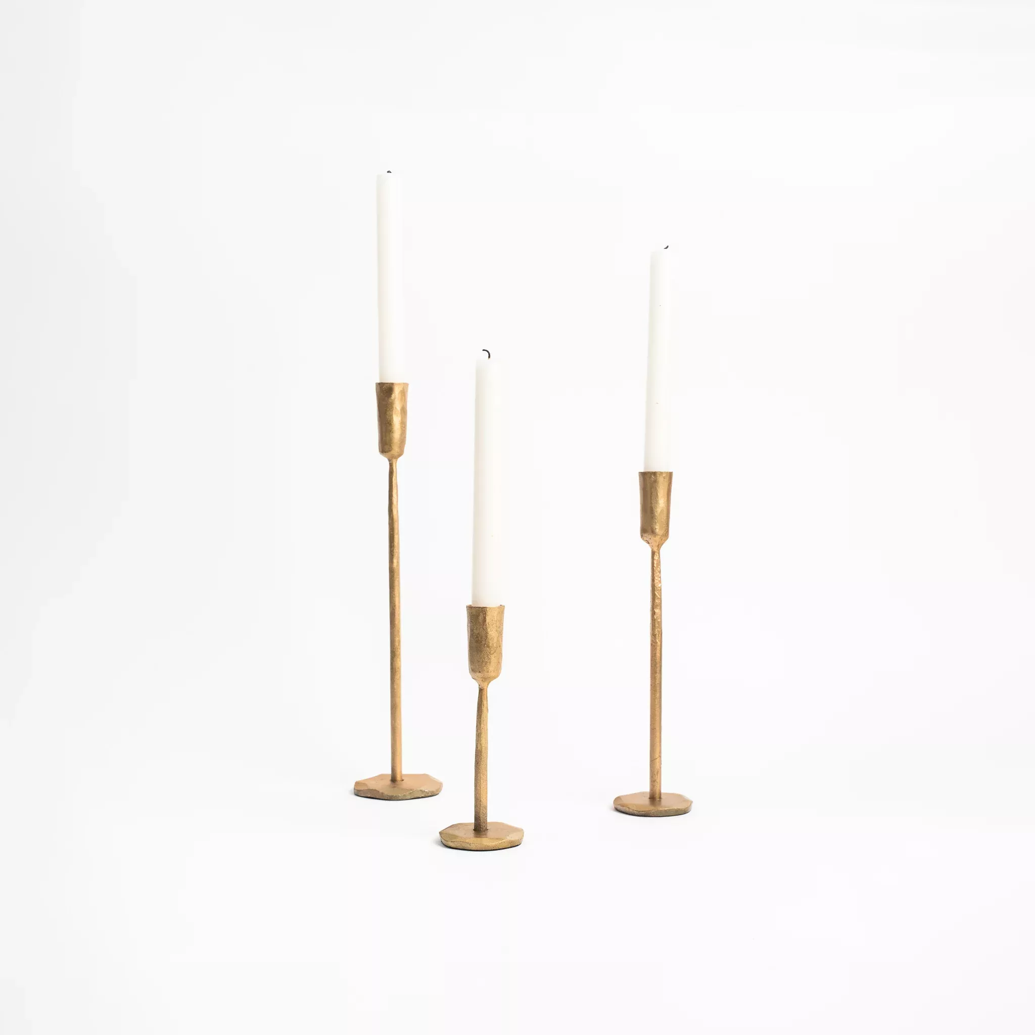 Legacy Forged Candlestick in Gold