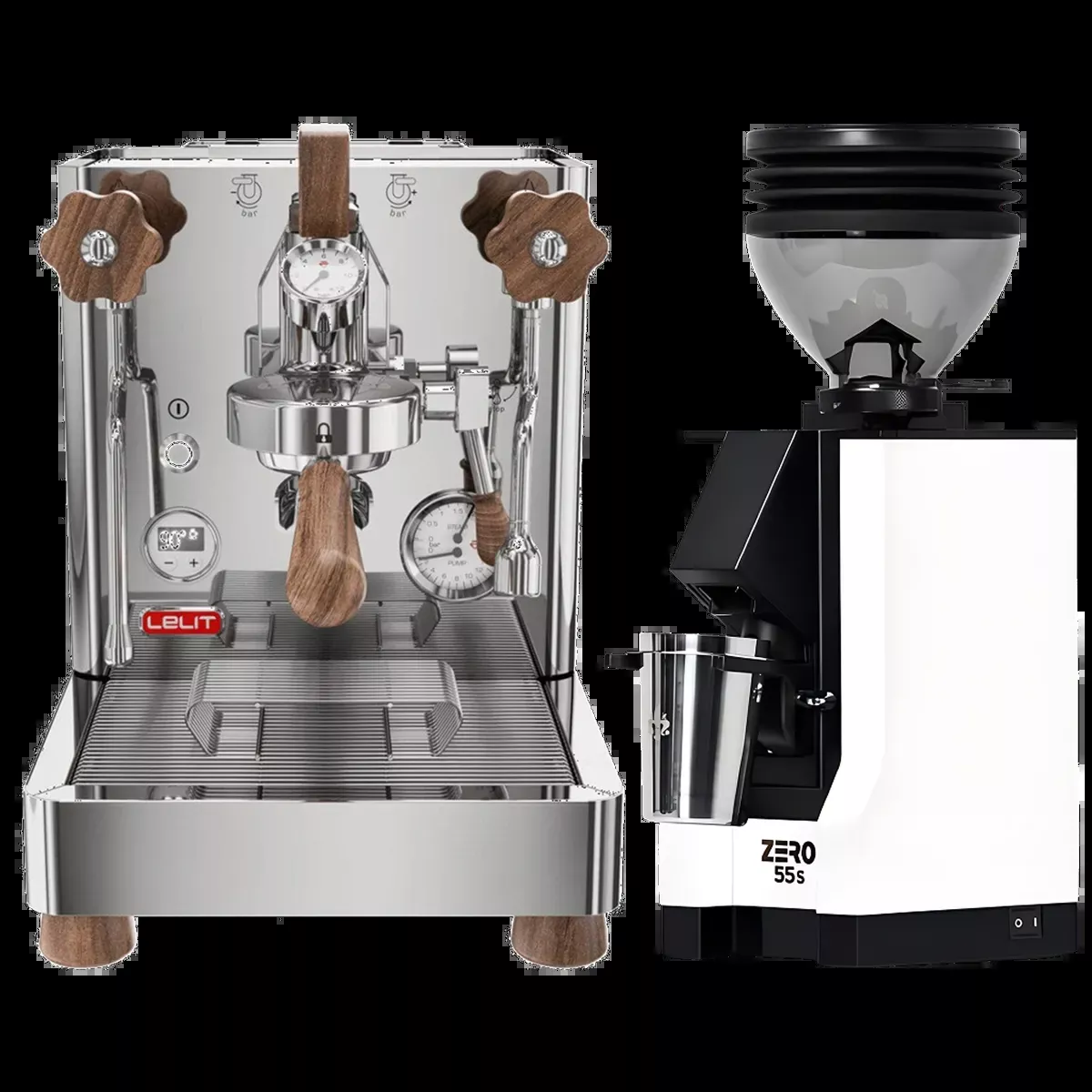 Lelit Bianca 3 PL162T Espresso Machine and Eureka Mignon Zero 55s Single Dose Coffee Grinder (Matte Black) Bundle