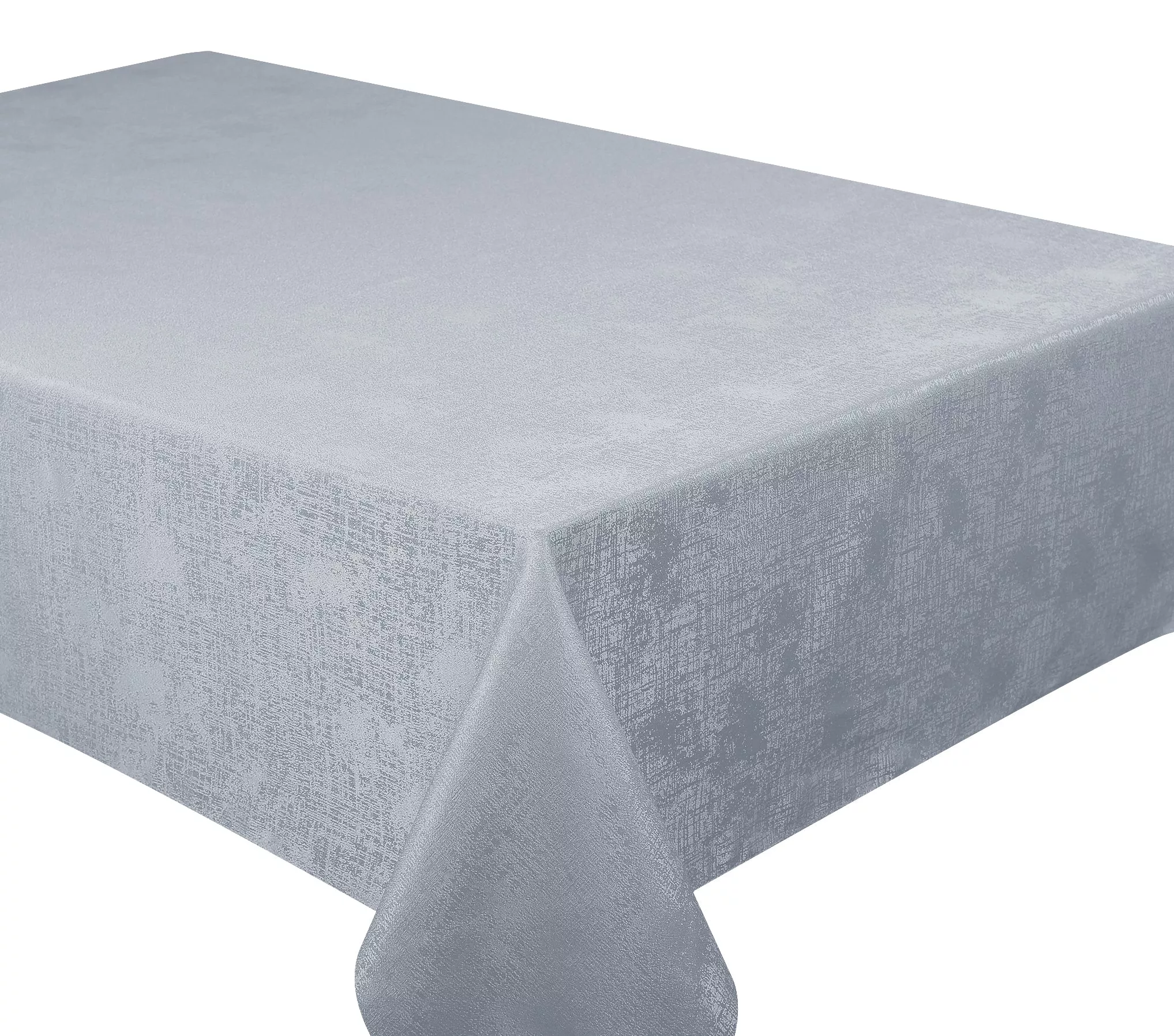 Looks & Feels Like Silk Polyester Table Cloth – Silver/Gray Glimmer – 60"x 120"